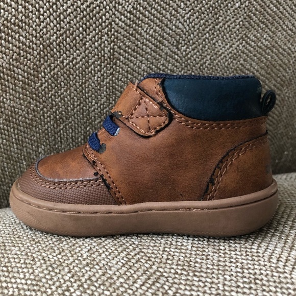 Stride Rite Boys Branly Brown/Navy Faux Leather Bootie w/Toe Bumper. Size 3M. - Picture 9 of 11